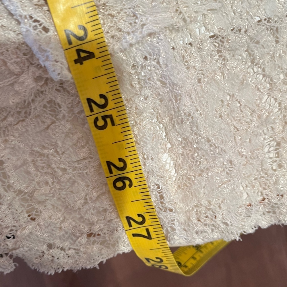 Free People Lace Babydoll Tunic Button Sheer Mini Dress Romantic Coquette Medium - Picture 10 of 10